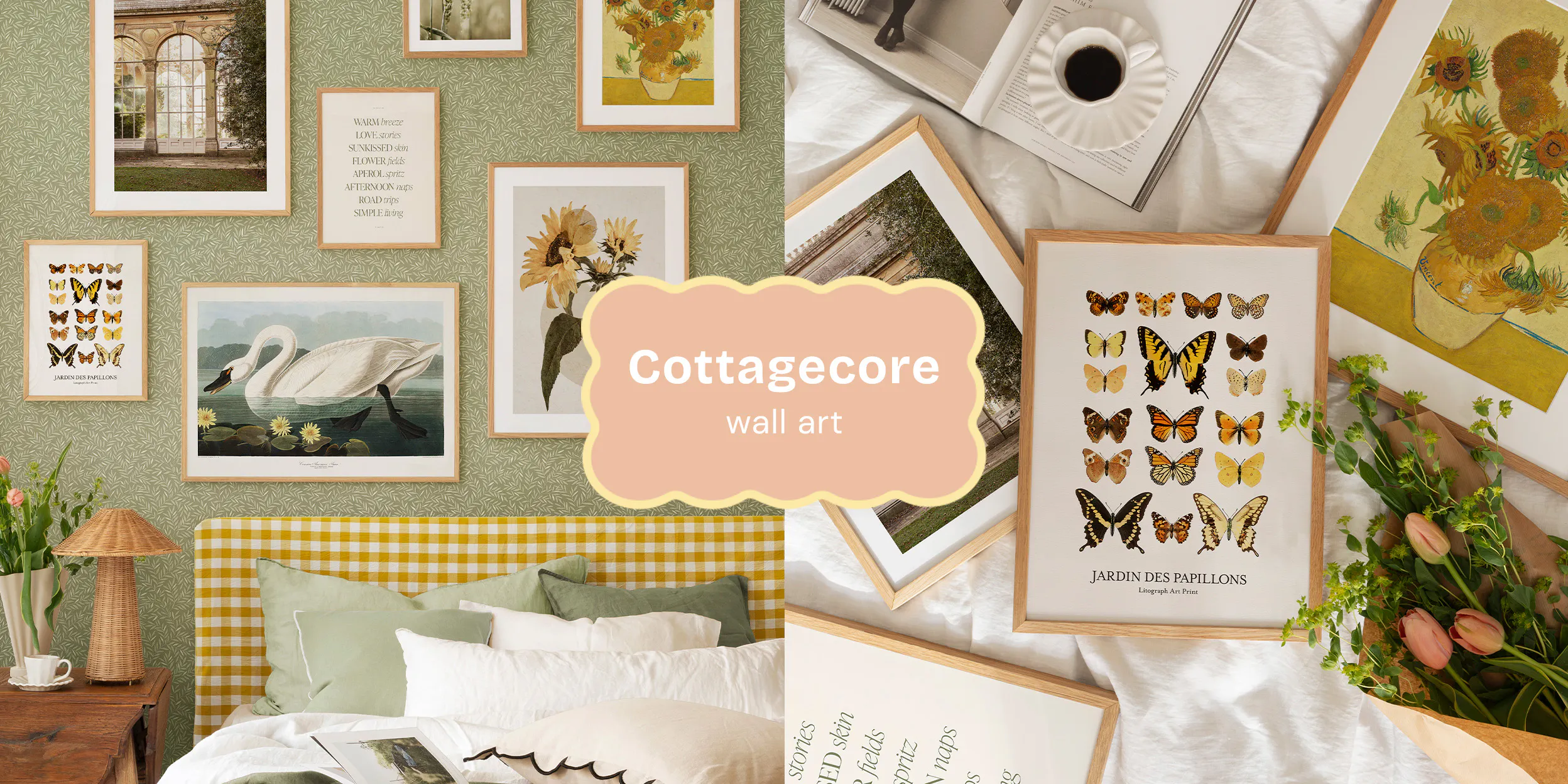 Set Di 17 Cornici Cottagecore Senza Cornice - 8x10 Pollici, Legno MDF Bianco, Vetro Trasparente, Da Parete O Tavolo