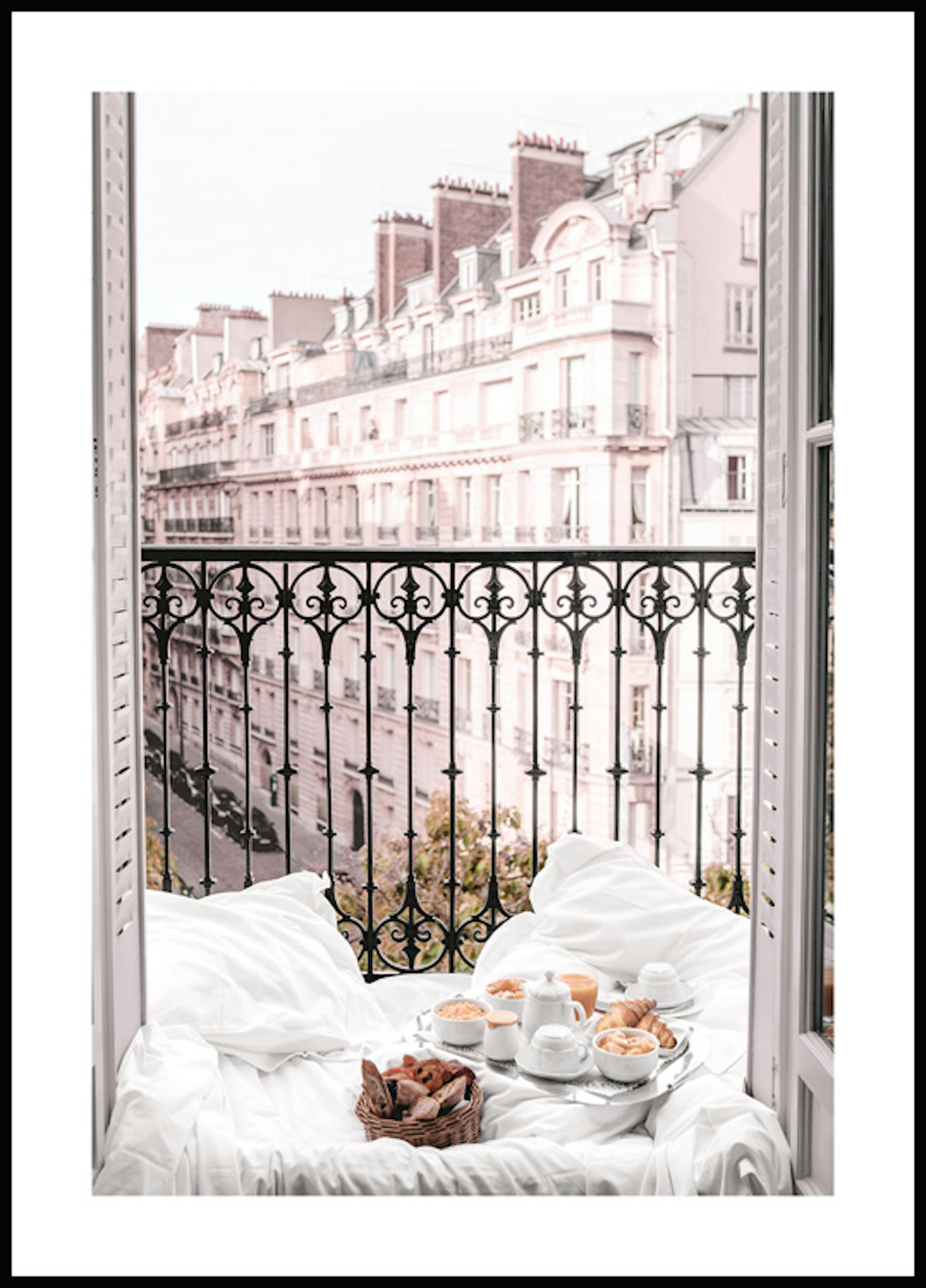 파리의 발코니 풍경 포스터 0