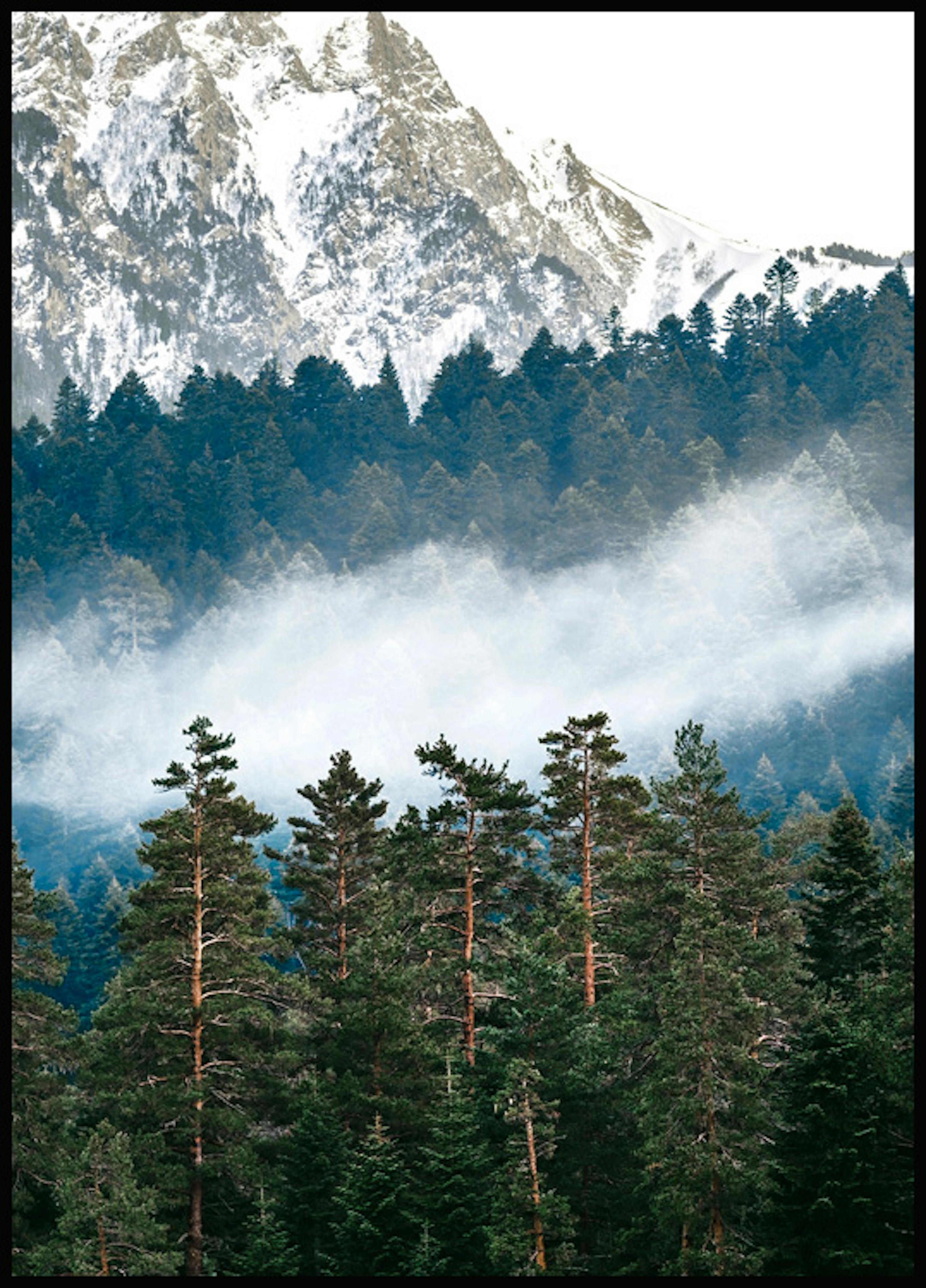山々と森の木々 ポスター 0