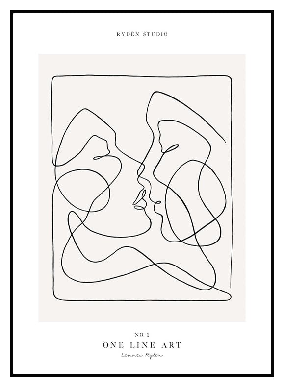 One Line Art No 2 Poster (70x100 cm) - Poster Store