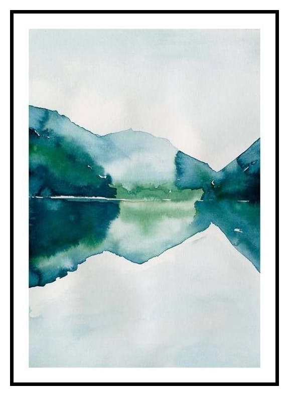 Riflesso di Montagna ad Acquerello Poster (50x70 cm) - Poster Store