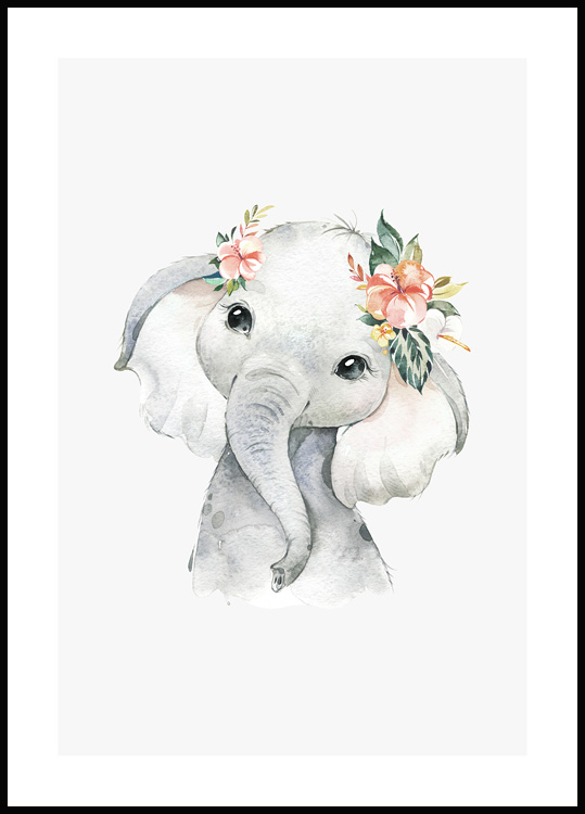 Elefant Ven Plakat – dyreplakater