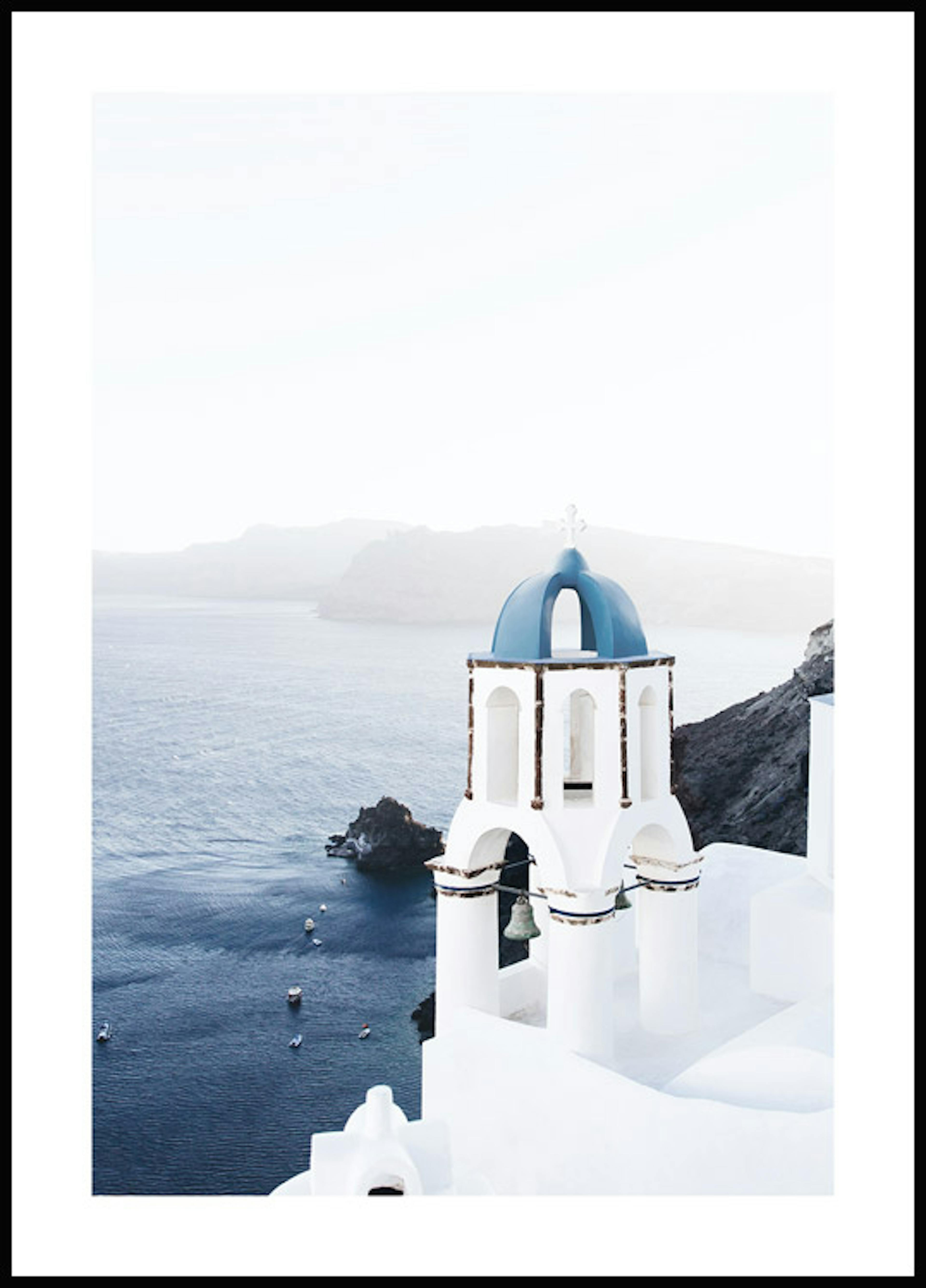 Santorini Bell Tower Poster 0