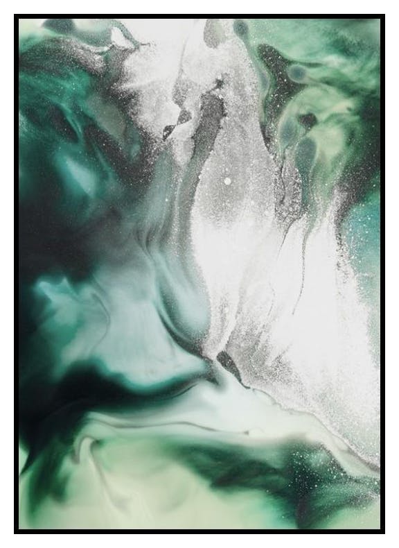 Abstrakcyjna zielona kompozycja Plakat (30x40 cm) - Poster Store