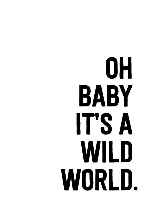 Oh baby it's a wild world Poster 0