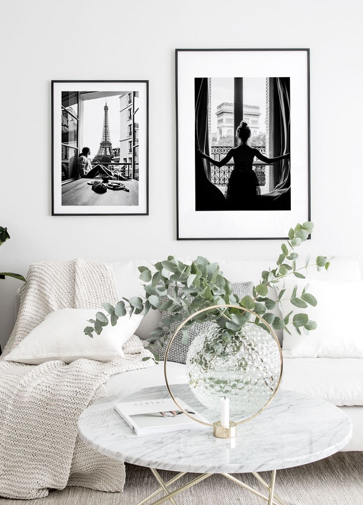 Fotografia in bianco e nero, stampa alta qualità 30x40 cm: Vista Strada  Parigina