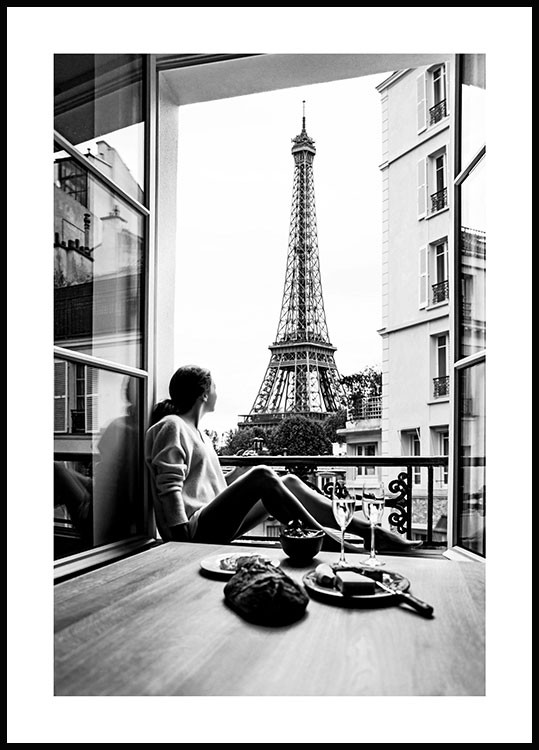 Paris Poster - Affiche noir et blanc online