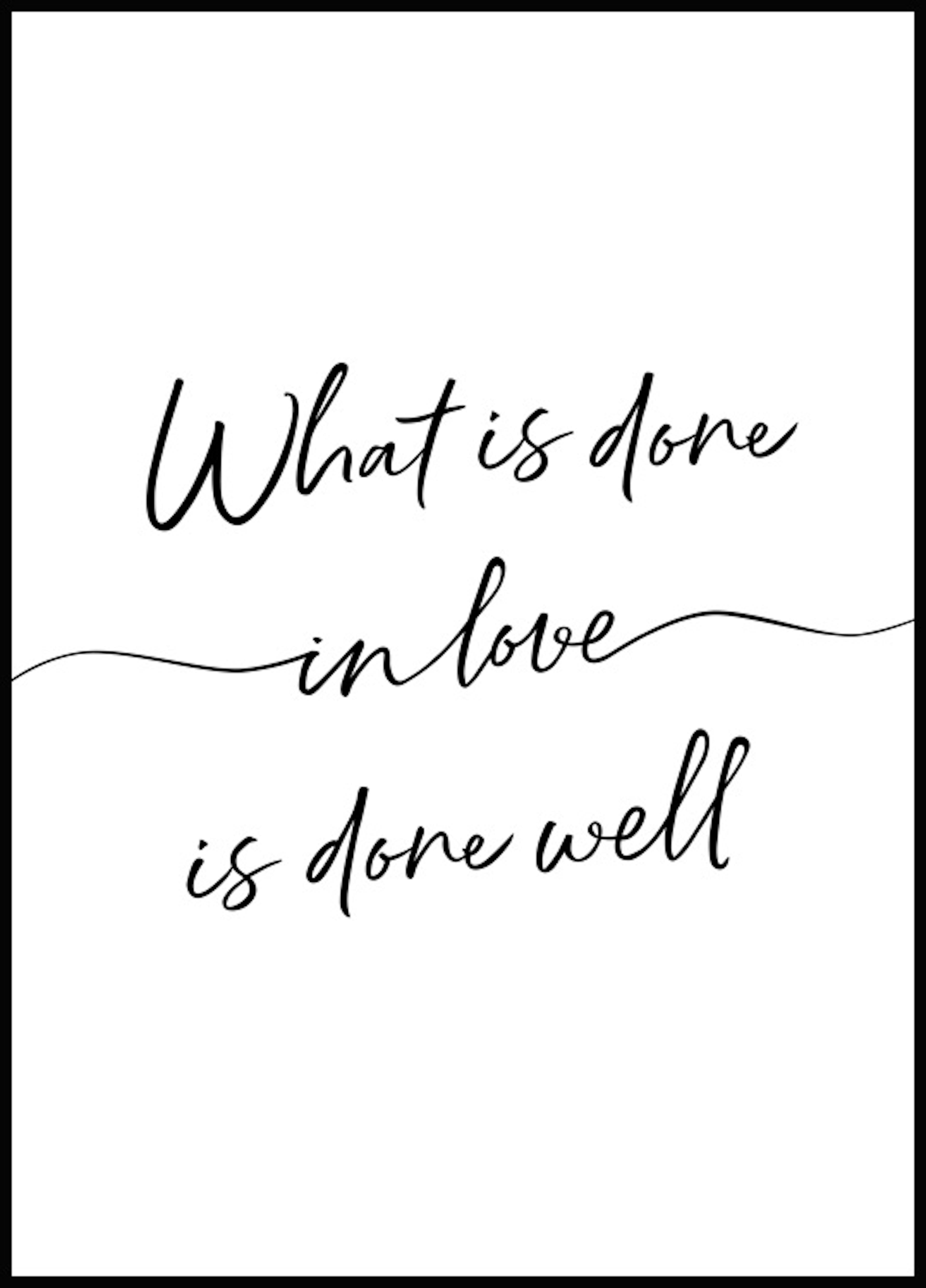 What is Done in Love Plakat 0