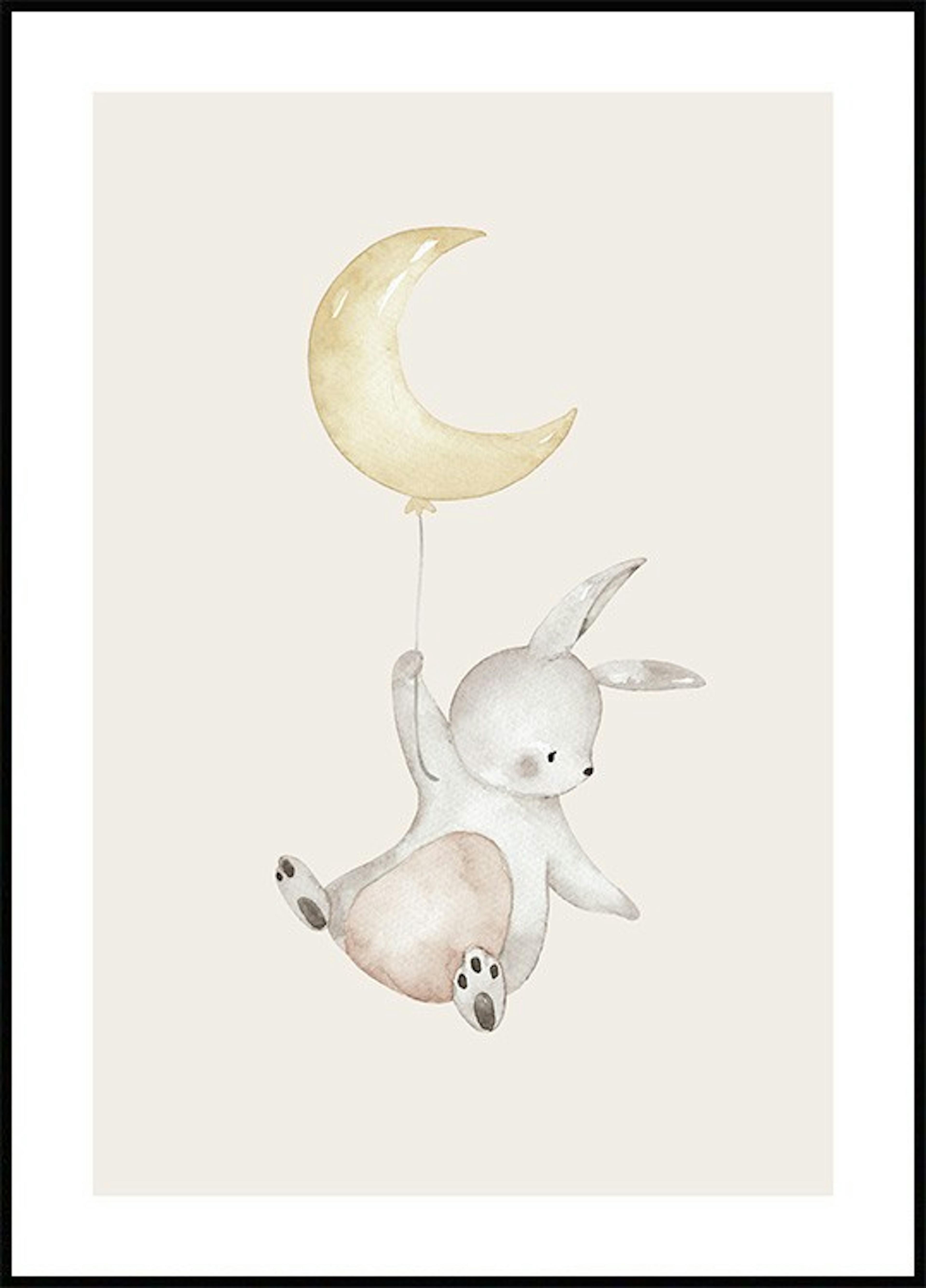 Moon Balloon Bunny Poster 0