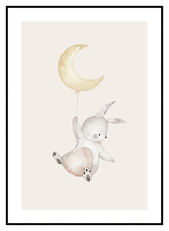 Plakat Moon Balloon Bunny (50x70 cm) - Poster Store