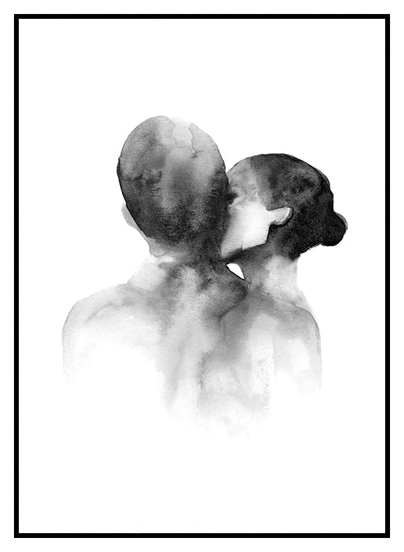 Watercolor Kiss Poster (40x50 cm) - Poster Store