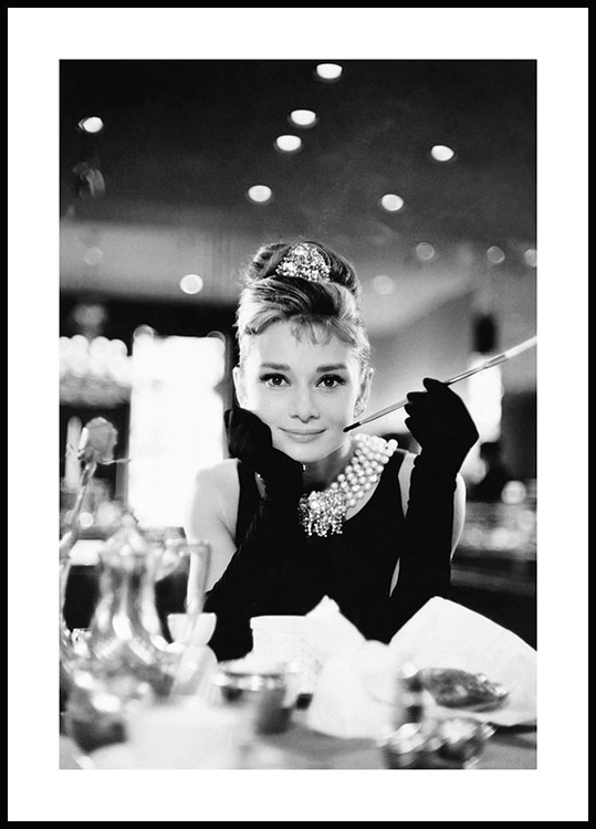 HB Art Design Audrey Hepburn Wall Art Iconic Cat Eye Sunglasses  Black and White Iconic Decoration Made in The USA 40x30: Posters & Prints