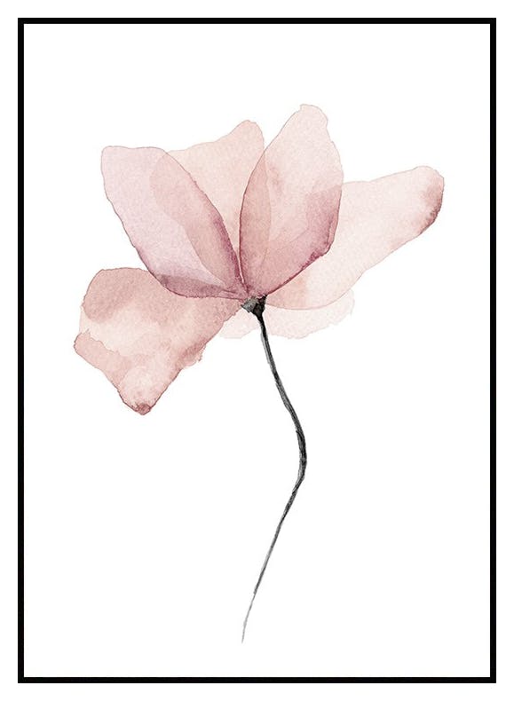 Fleur à l'Aquarelle. Affiche (21x30 cm) - Poster Store