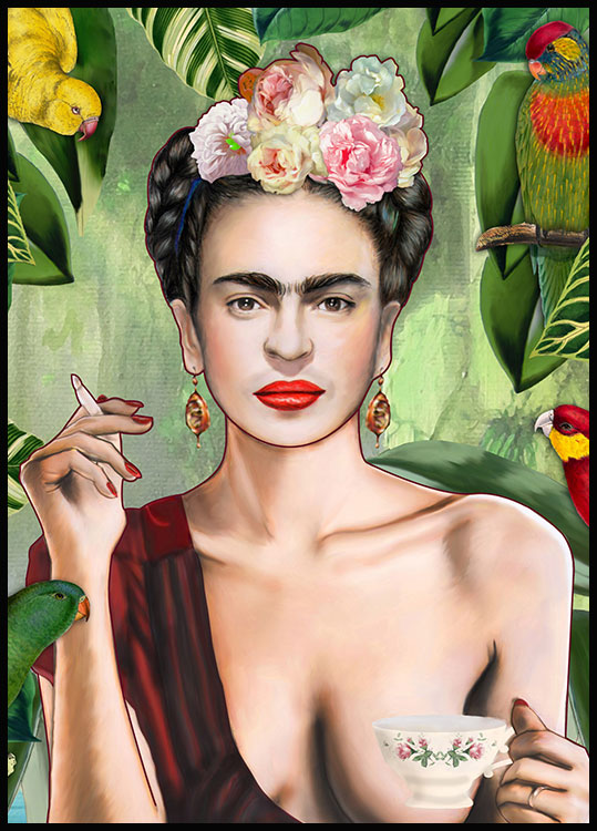 Frida Kahlo Trendy plakat med Frida Kahlo