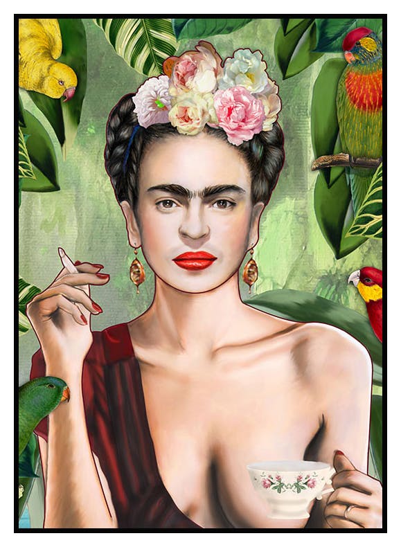 Frida Con Amigos Poster (21x30 cm) - Poster Store