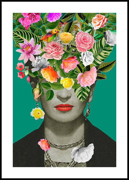Det er det heldige væske Dårligt humør Frida Floral - Botanisk plakat