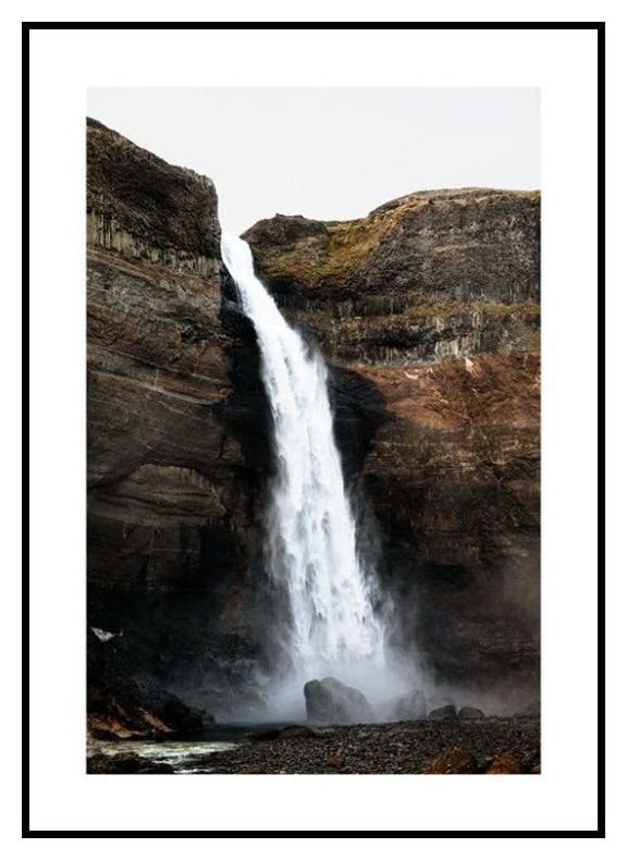 Haifoss Waterfall Poster (50x70 cm) - Poster Store