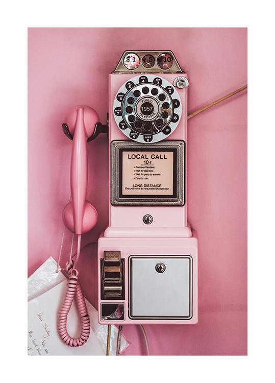 Plakat Różowy Telefon 0