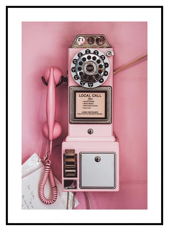 Plakat Różowy Telefon (50x70 cm) - Poster Store