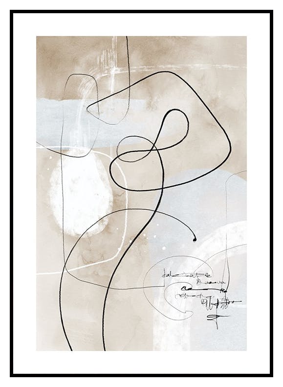 Soft Abstract Lines No1 Poster (21x30 cm) - Poster Store