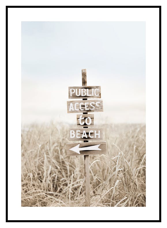 Strand Wegwijzer Poster (21x30 cm) - Poster Store