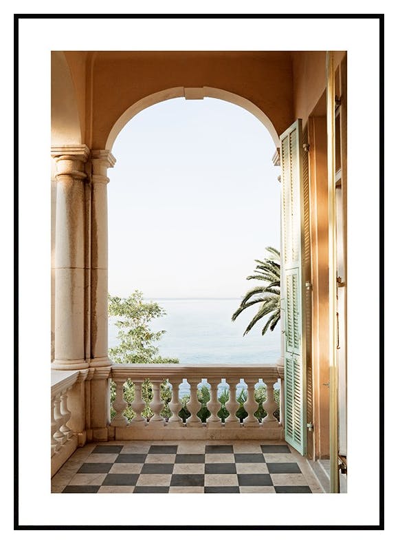 Balkong vid Medelhavet Poster (30x40 cm) - Poster Store