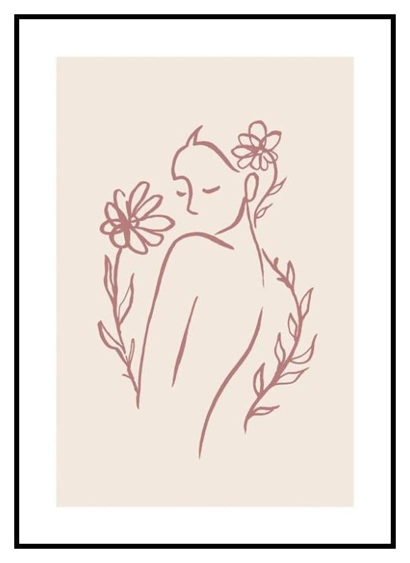 Flower Girl Lines No1 Poster (30x40 cm) - Poster Store