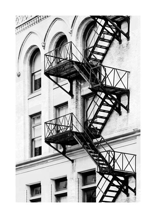 Escaliers de secours New York Poster 0
