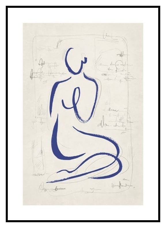 Szkic w błękicie No1 Plakat (30x40 cm) - Poster Store