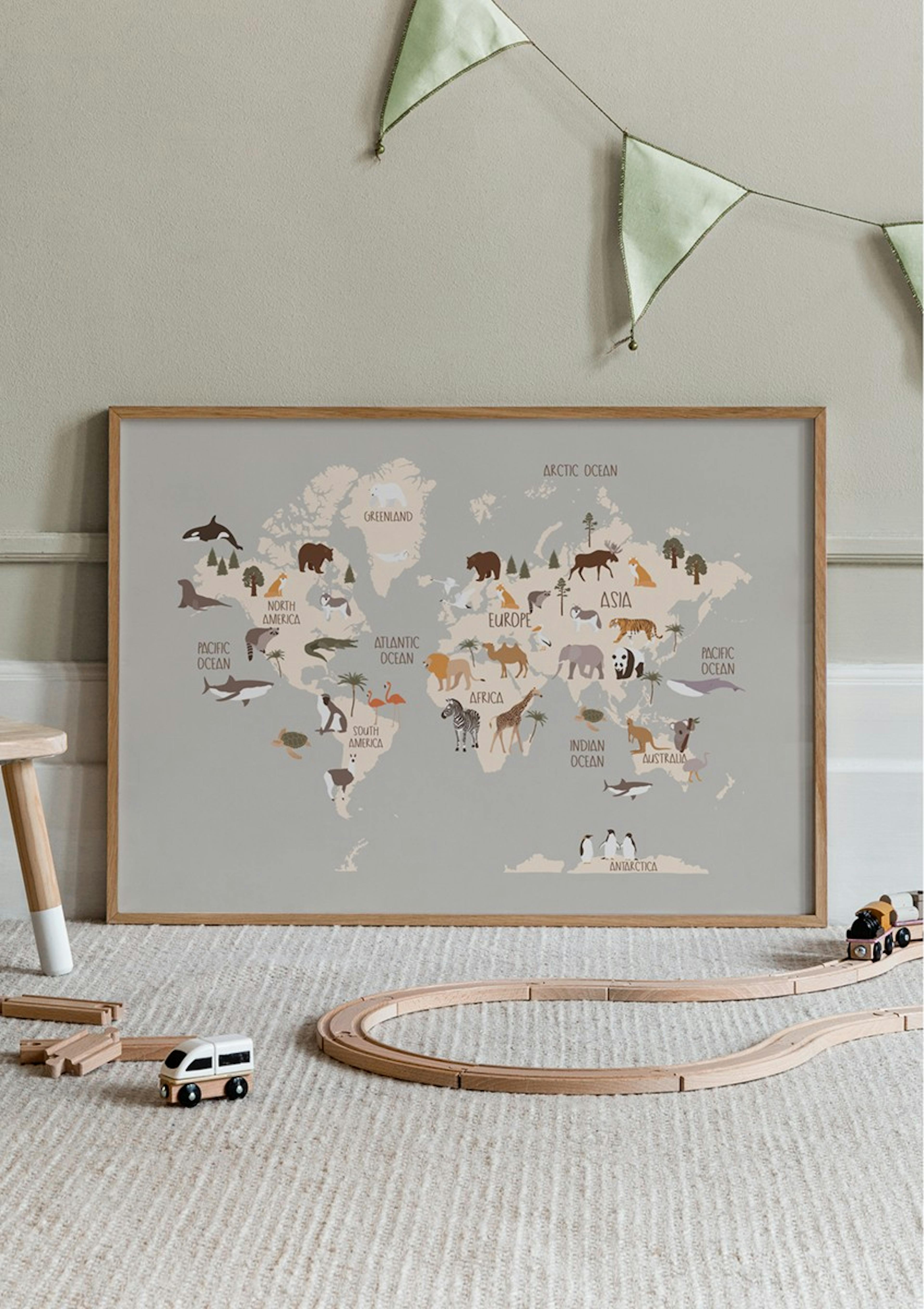 Mapa světa zvířat Plakát thumbnail