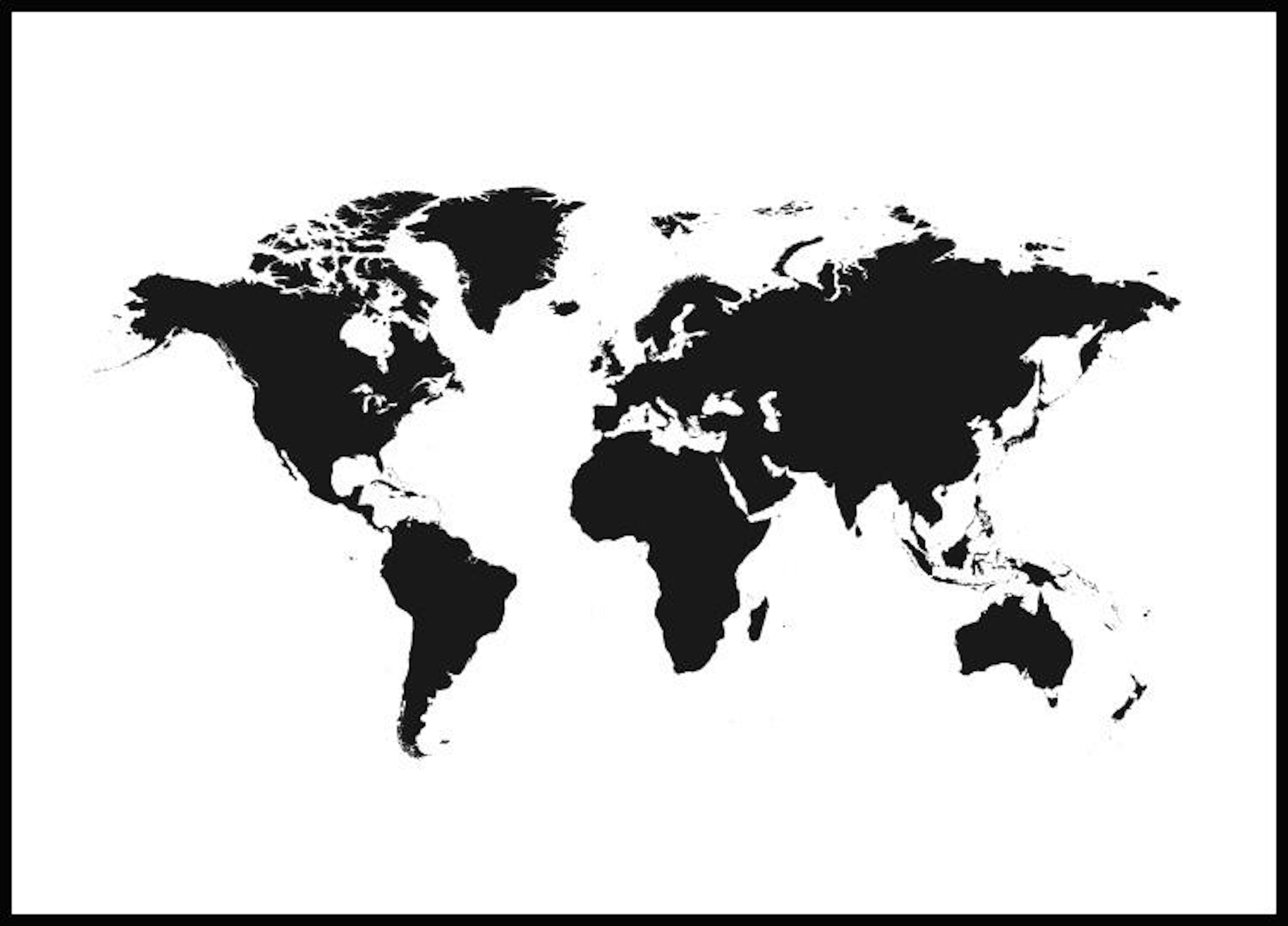흑백 세계 지도 포스터 0