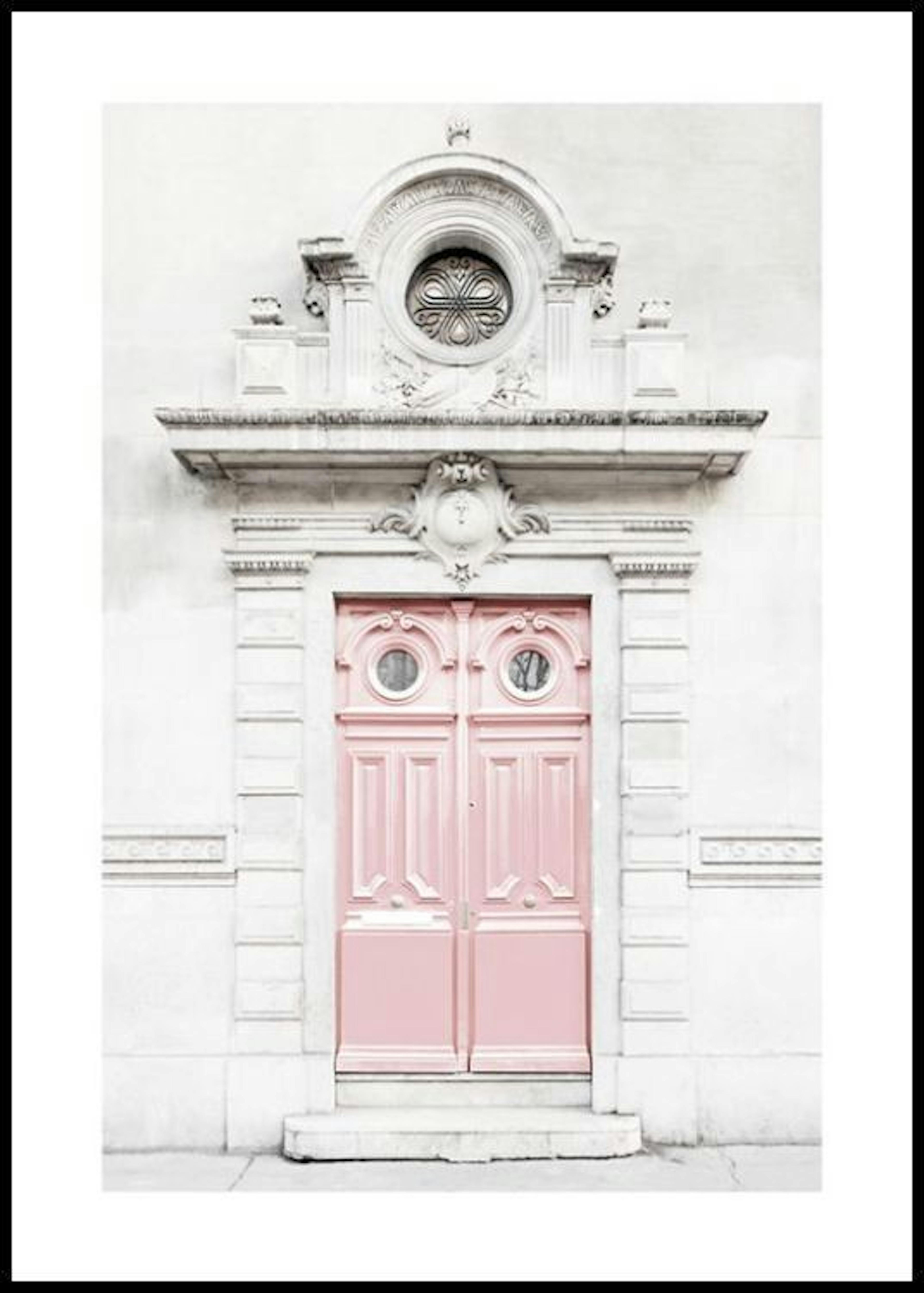 Pink Door In Paris Poster thumbnail