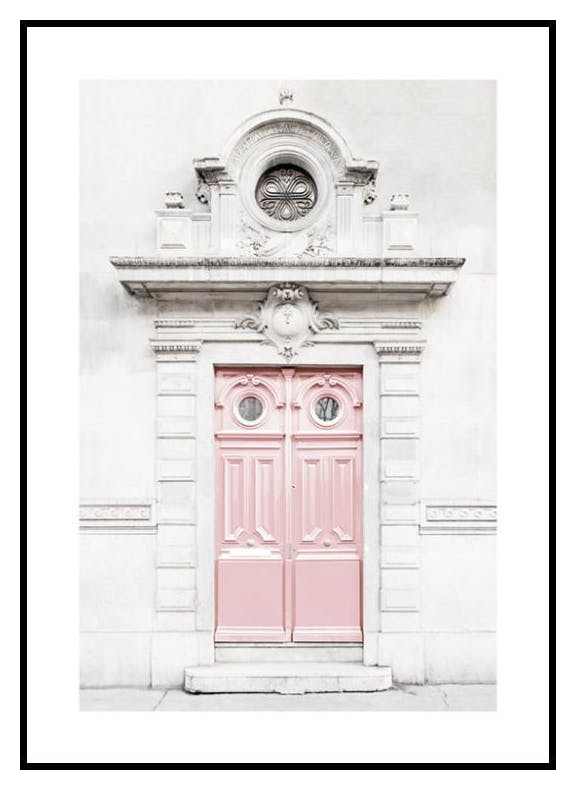 Roze Deur In Parijs Poster (30x40 cm) - Poster Store