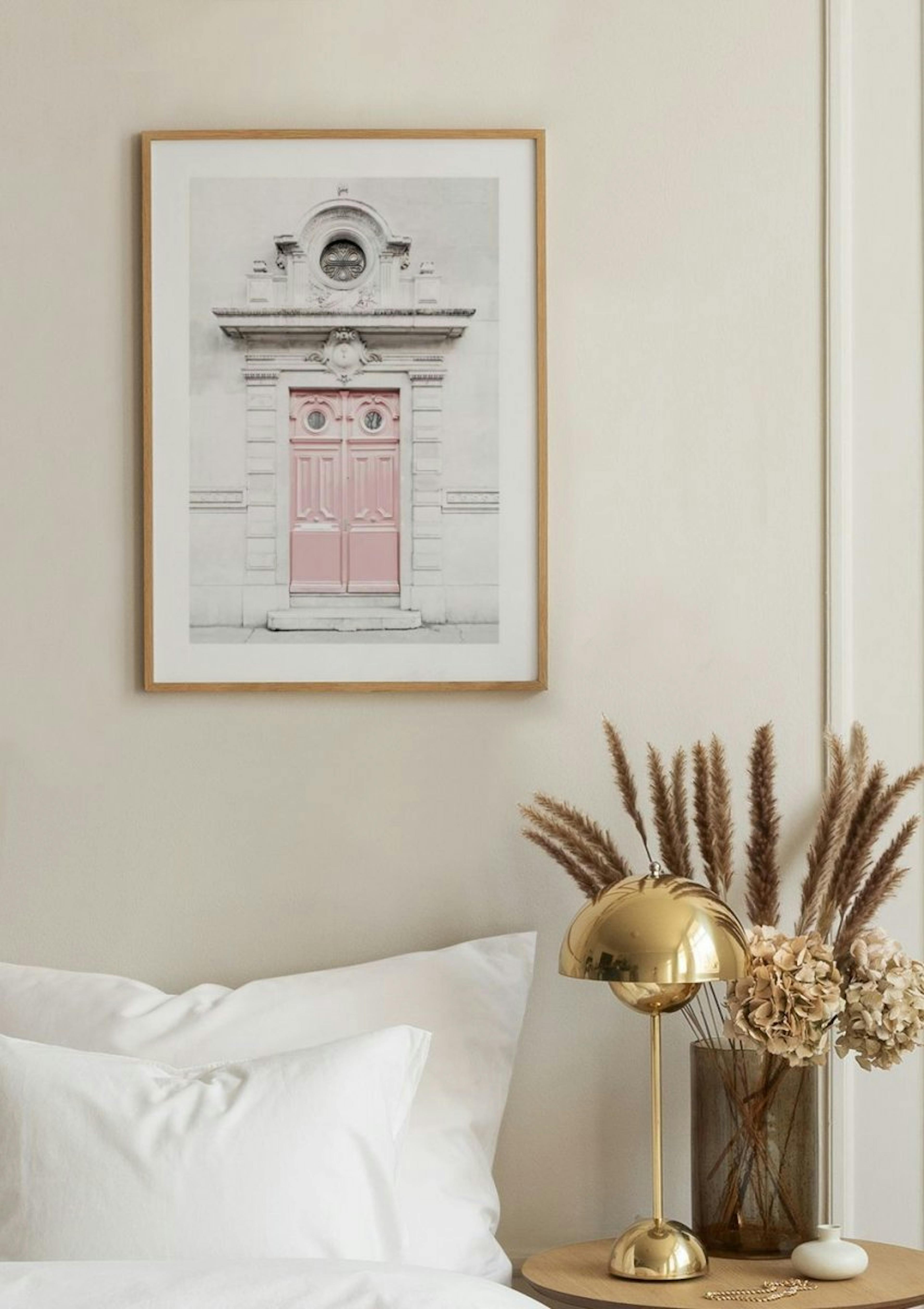Pink Door In Paris Poster thumbnail