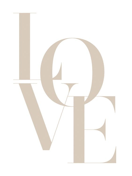 «Love» en beige póster 0