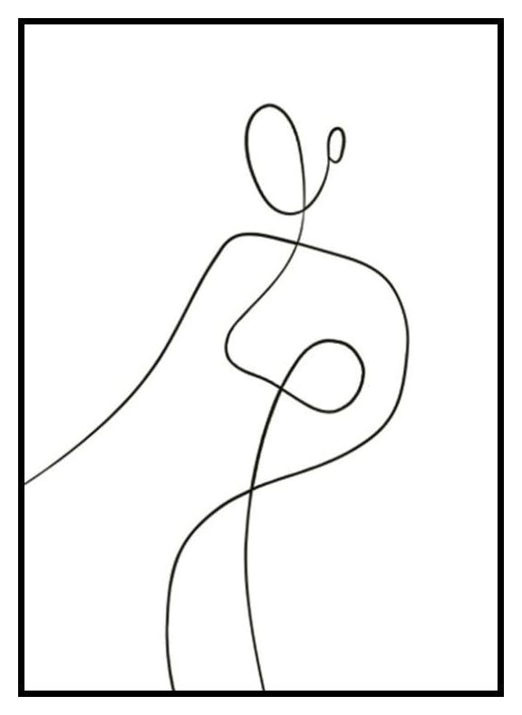 Line Art Couple No2 Poster (50x70 cm) - Poster Store
