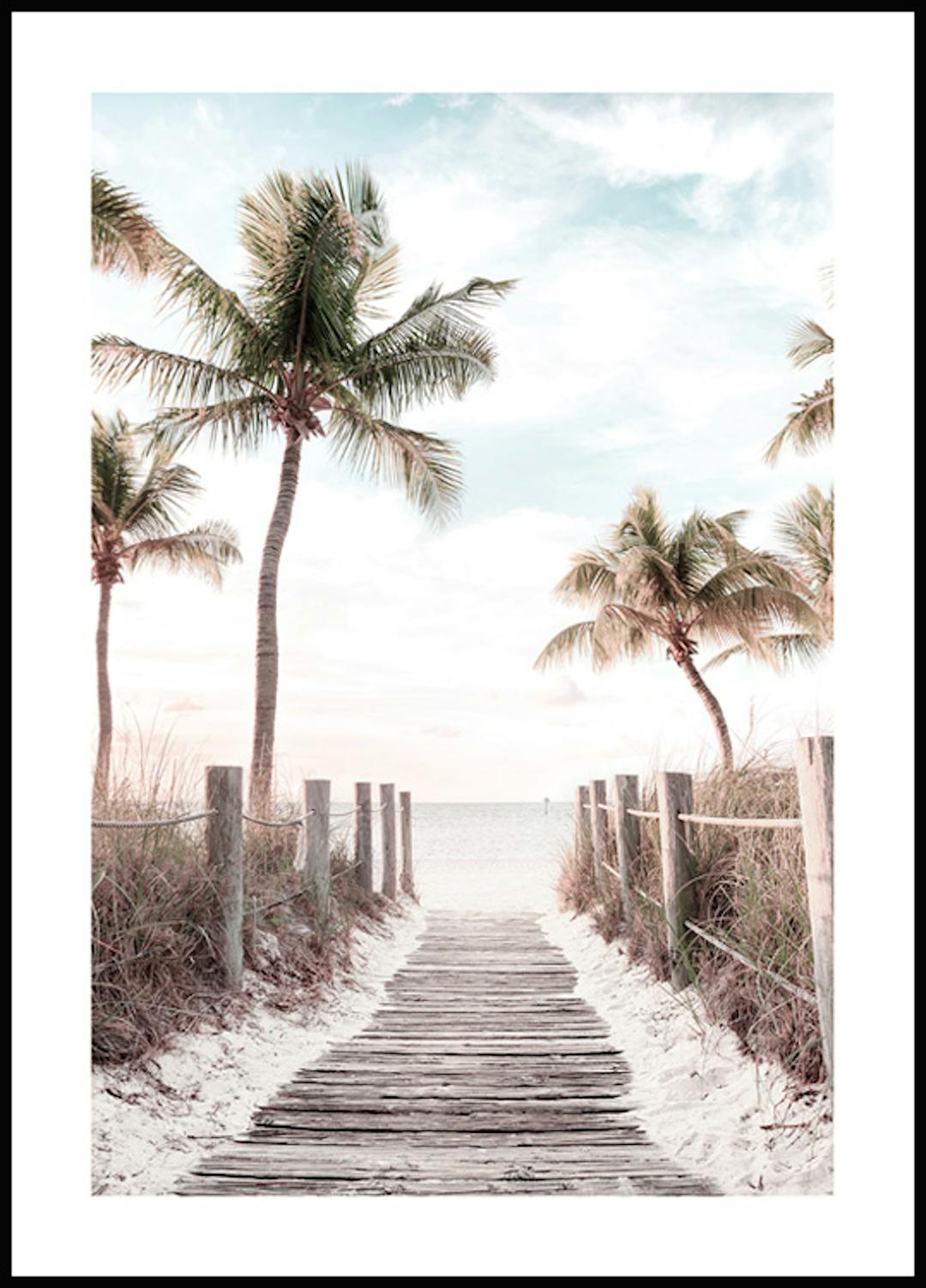 Caribbean Palm Tree Poster Palm Tree Poster of Tropical Beach