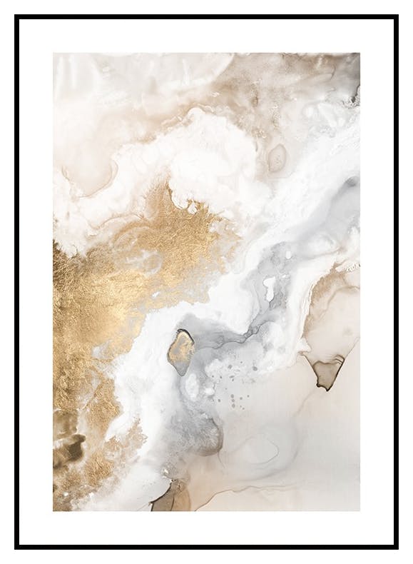 Beige Golden Flow No1 Poster (30x40 cm) - Poster Store