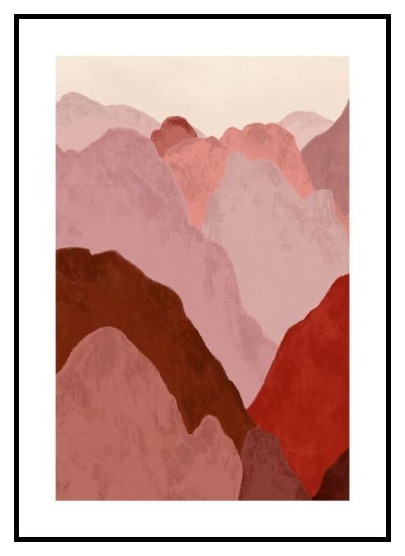 Czerwona Górska Sceneria Plakat (30x40 cm) - Poster Store