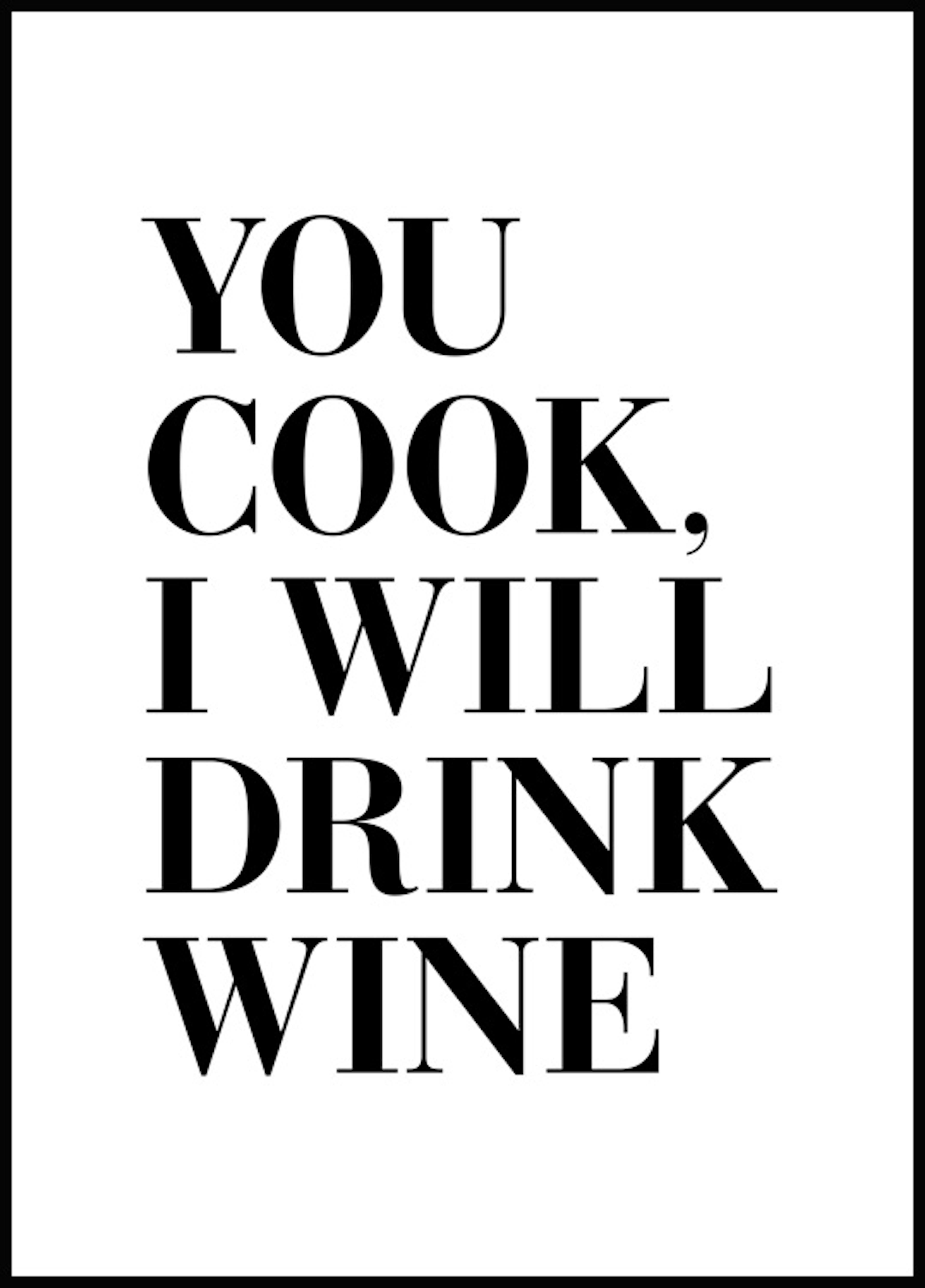 You Cook I Will Drink Wine Juliste 0