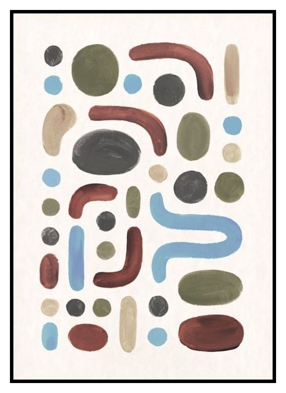 Kropki i kreski Plakat (50x70 cm) - Poster Store