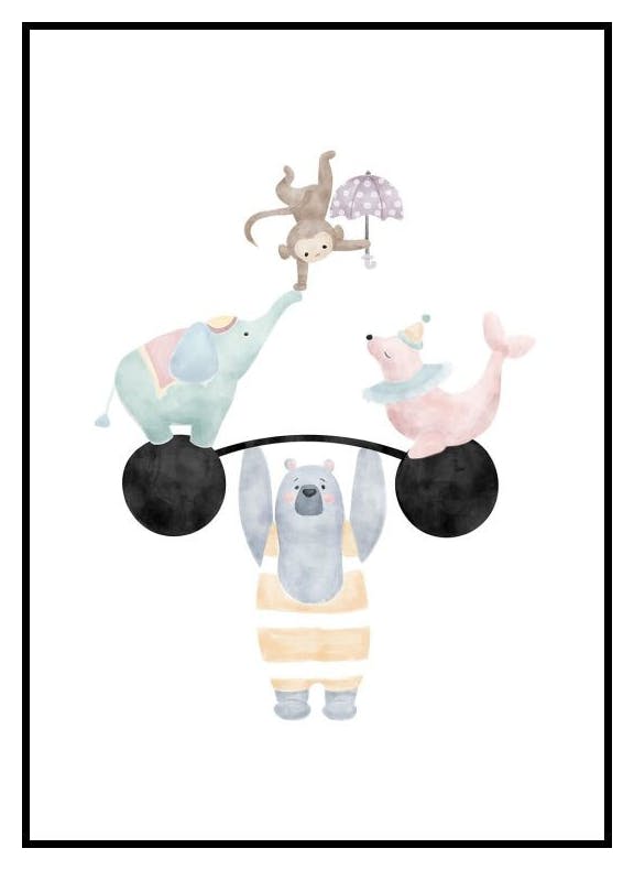 Cirkus Akrobater Plakat (50x70 cm) - Poster Store