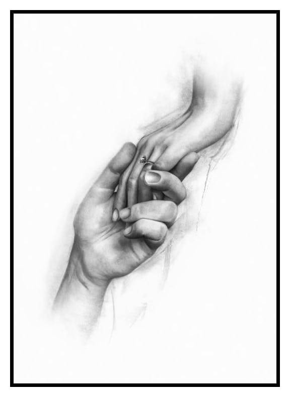 Forlovelses Hender Plakat (50x70 cm) - Poster Store