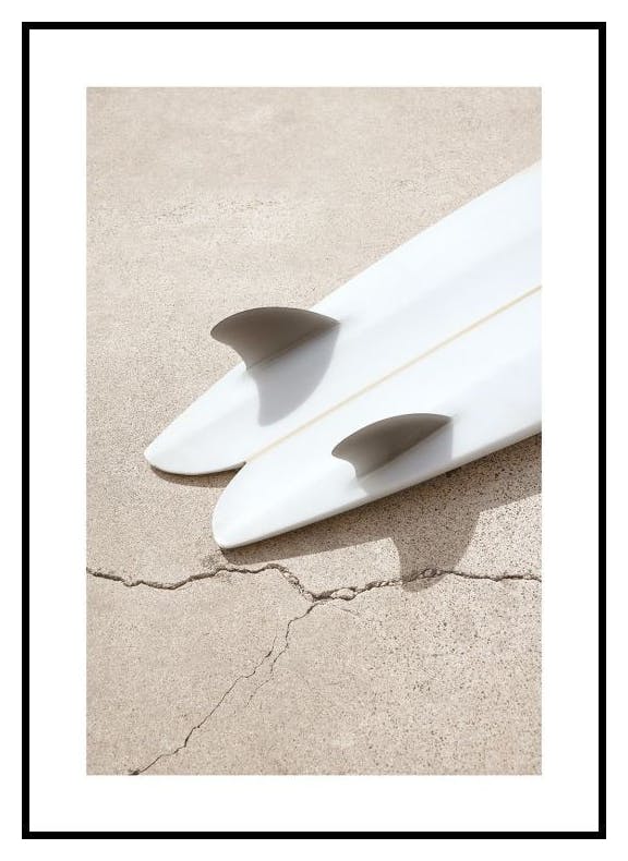 Weißes Surfbrett Poster (50x70 cm) - Poster Store