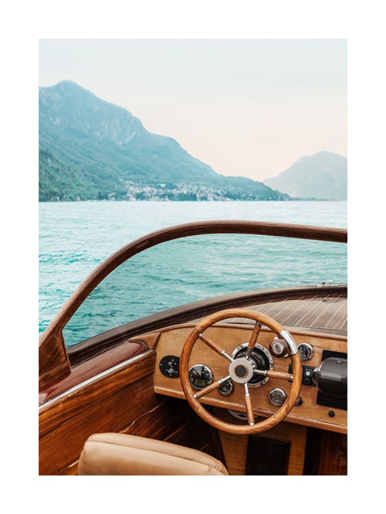 Barco en el lago de Como n.º 1 póster 0