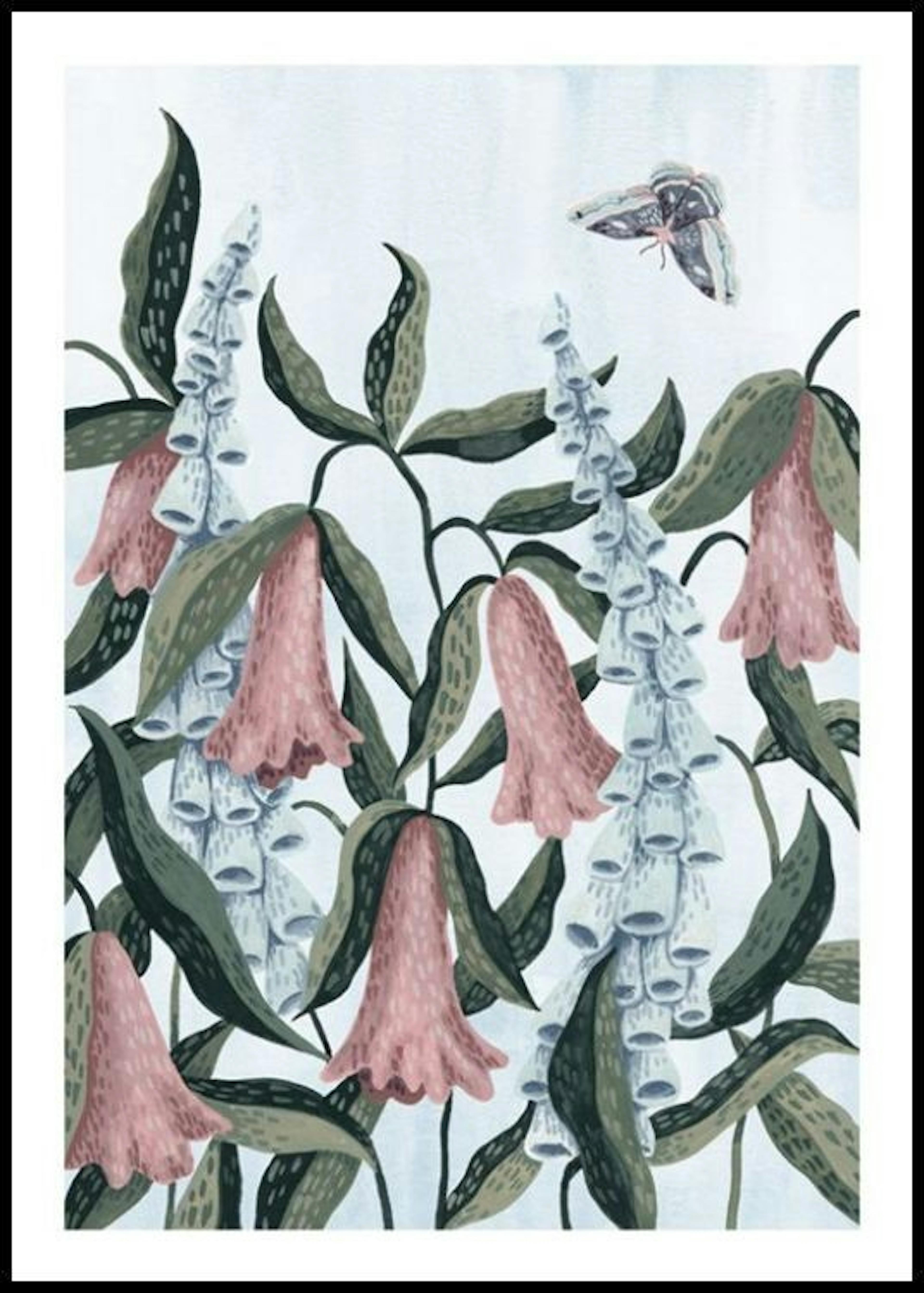 Moth in Greenery Poster thumbnail