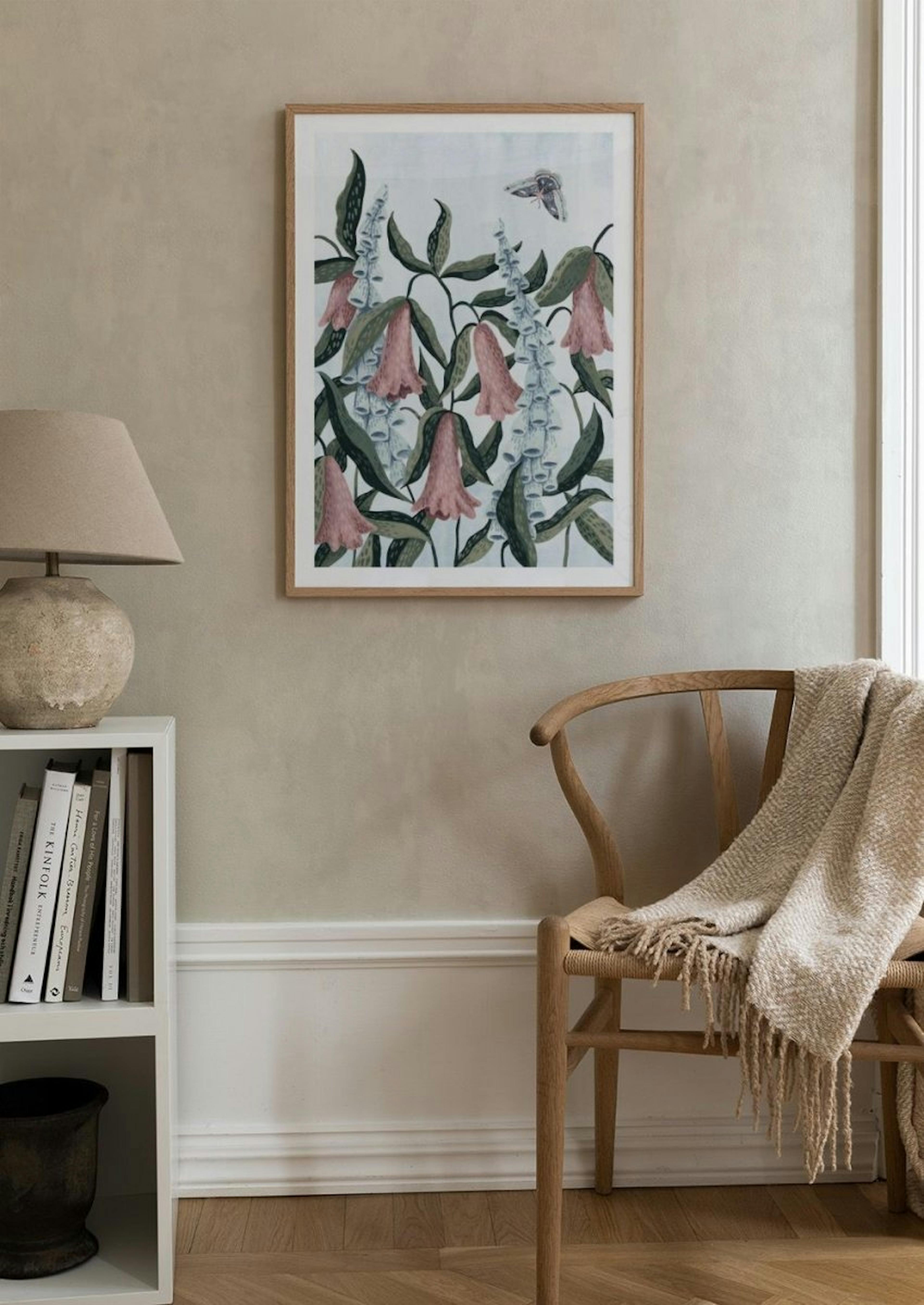 Moth in Greenery Poster thumbnail