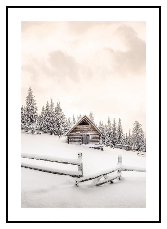 Snowy Cabin Poster (40x50 cm) - Poster Store