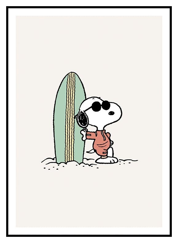 Snoopy Surfboard Poster (30x40 cm) - Poster Store