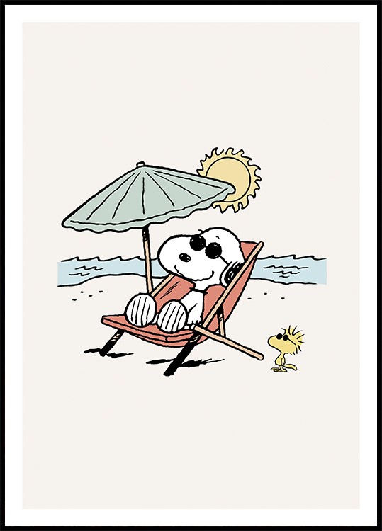 Snoopy on the Beach - Water Snoopy print